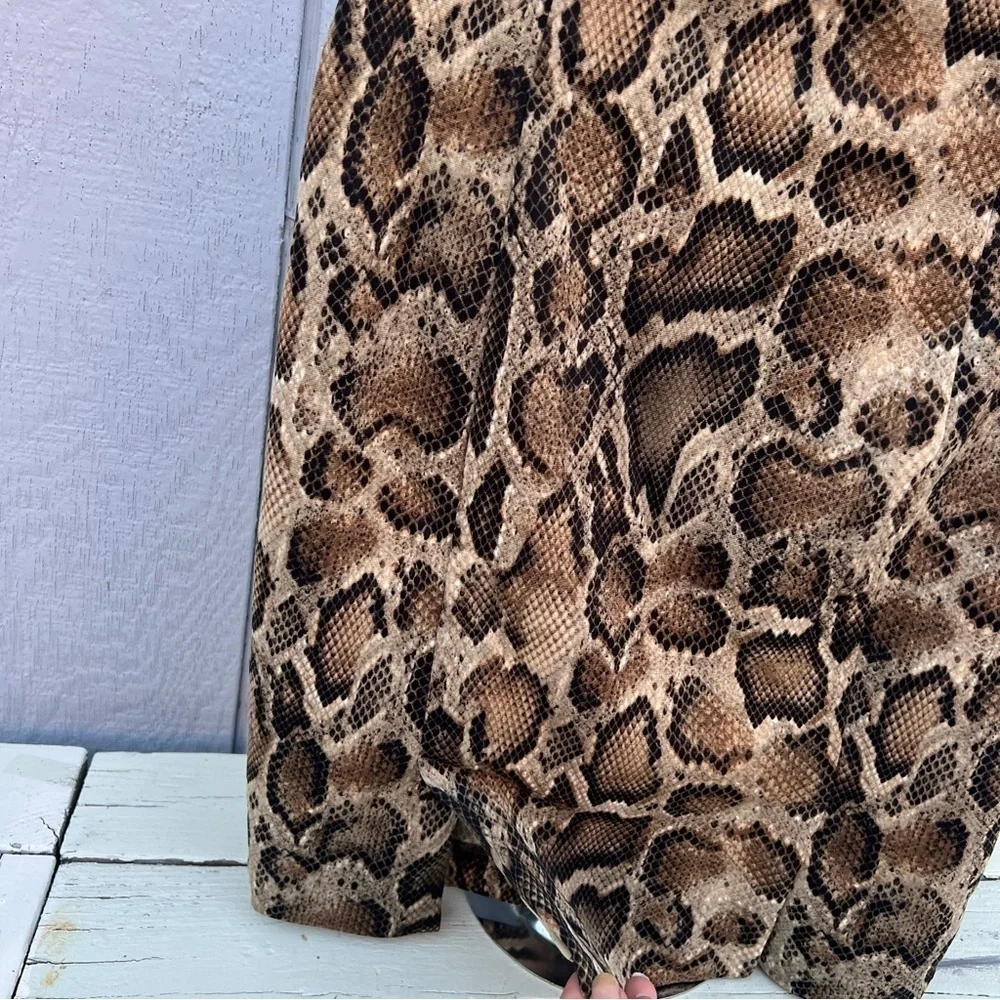 Vintage Michael Kors Sz 6 Snake Mamba Print Knit Pencil Skirt Side Zip Lined EUC
